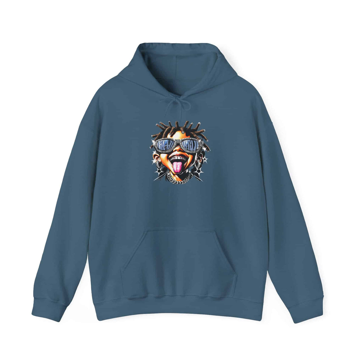 Diamond Drip Hooded Sweatshirt - 5XL, Indigo Blue image