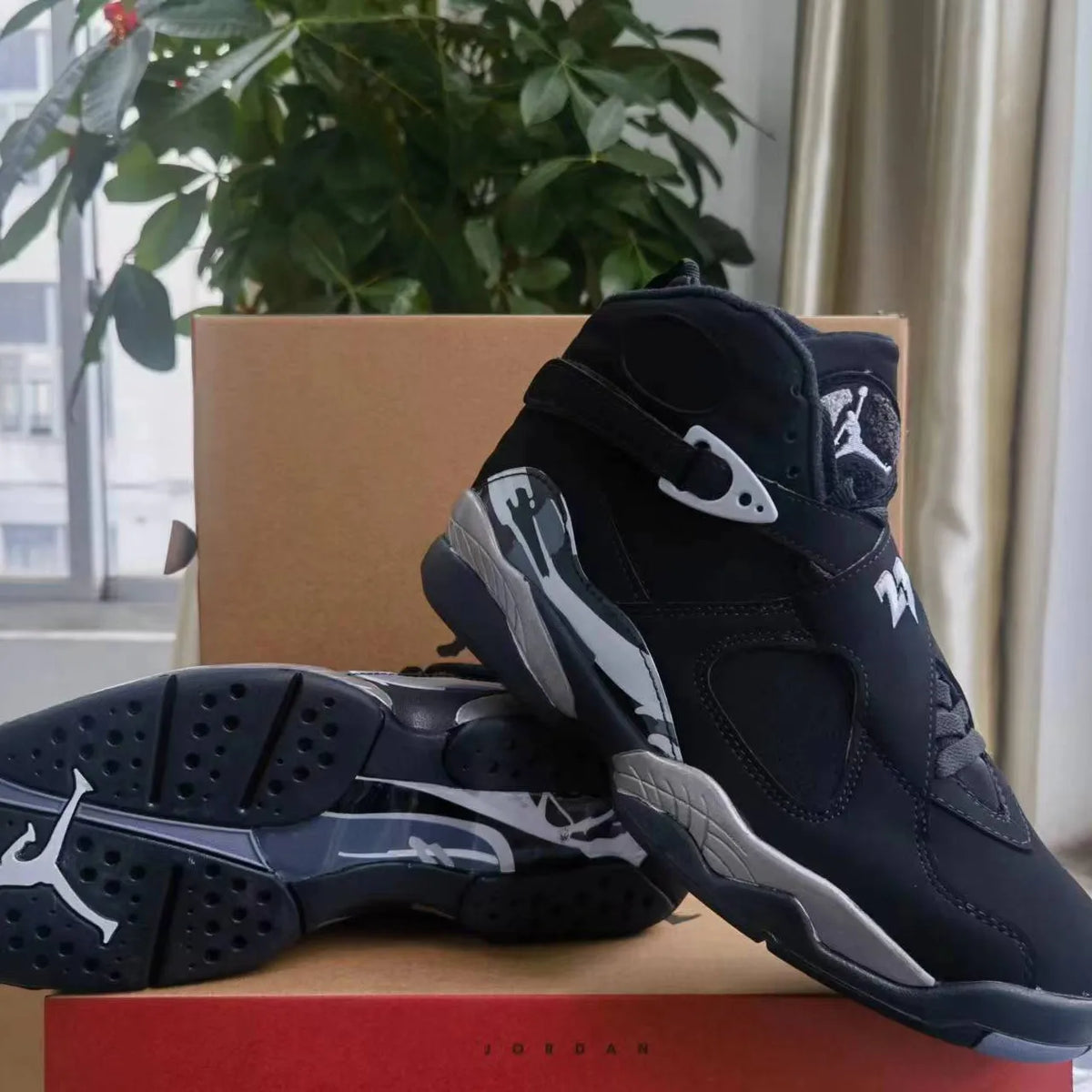 AJ 8 Black Chrome Shoes Sneakers – nk0004038 image 7