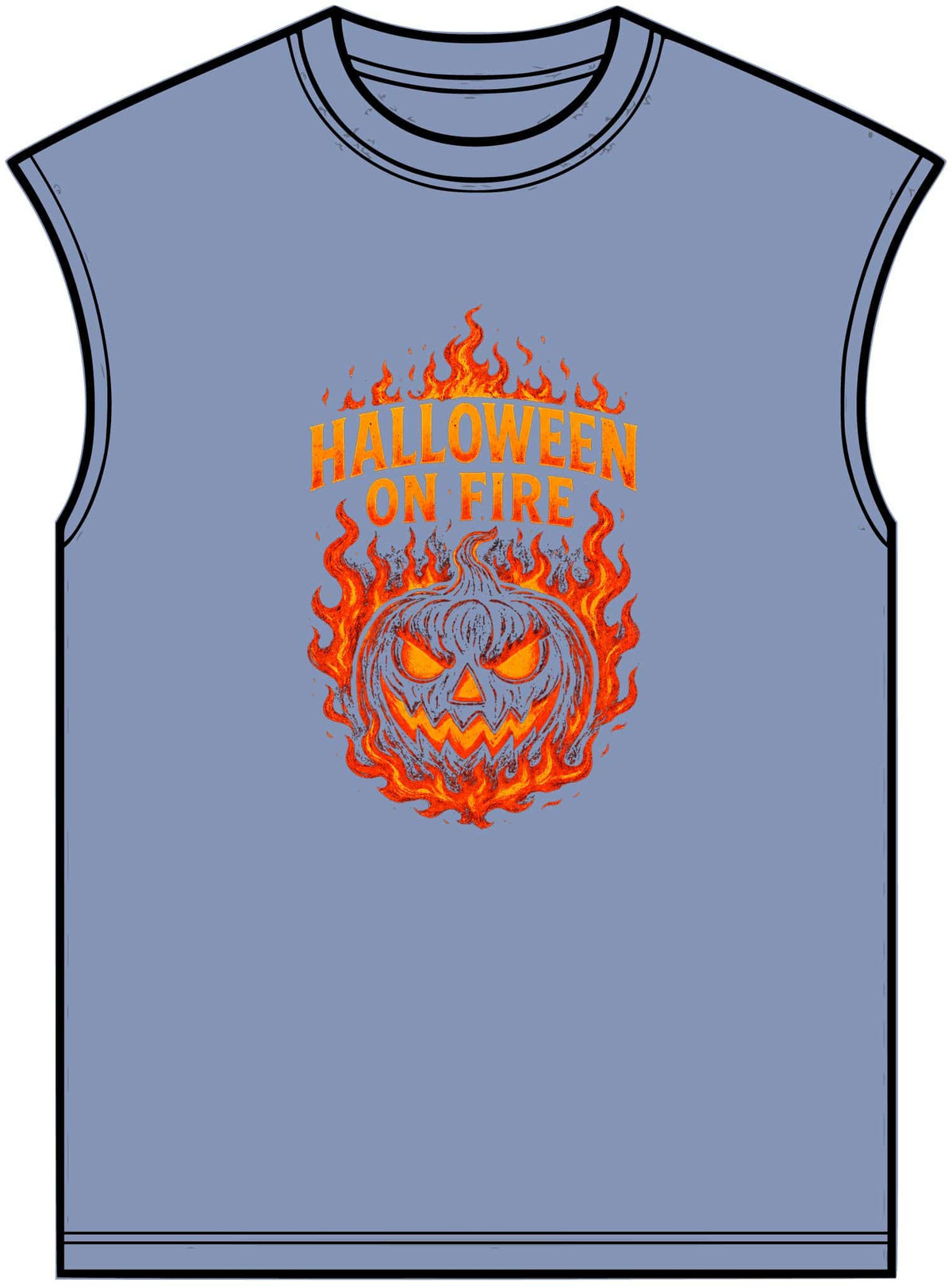 Halloween on Fire Unisex Garment-Dyed Muscle Tee image