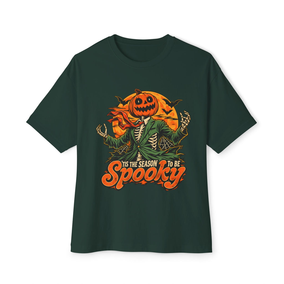 Spooky Season Unisex Oversized Boxy Tee - Forest, S image