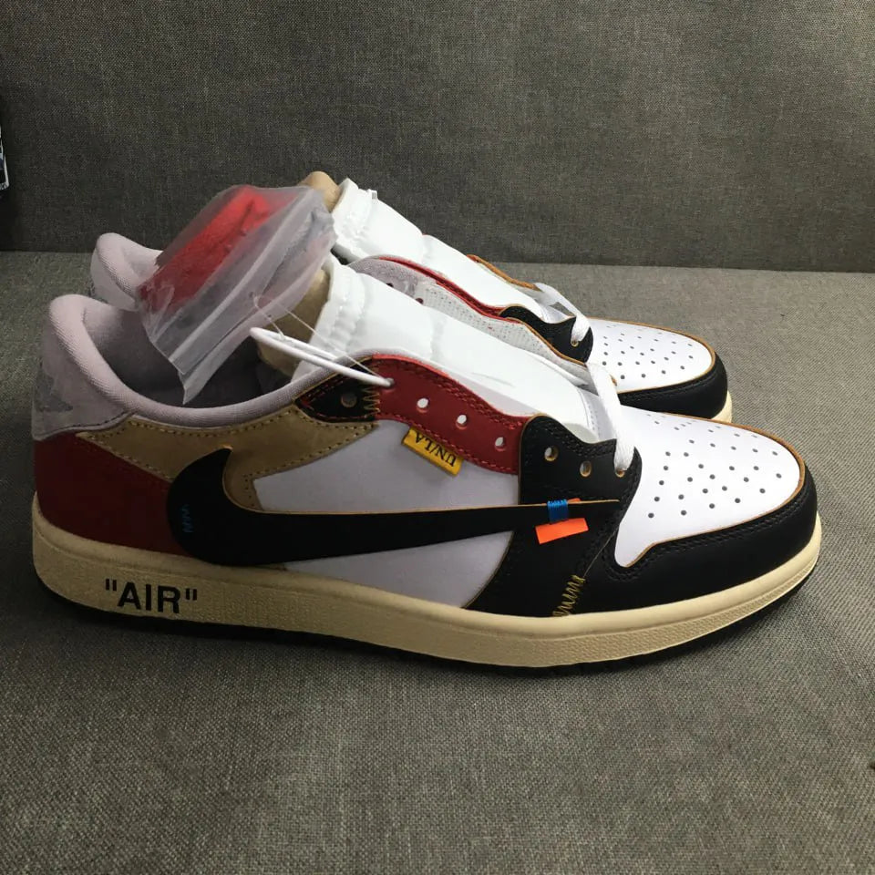 OW x AJ 1 Low OG Goat Lows Shoes Sneakers – nk0004820 image 2