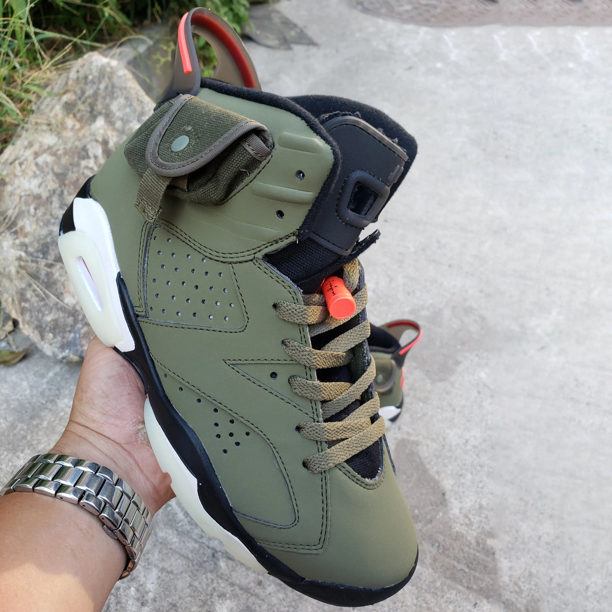 Travis Scott x AJ 6 Olive Shoes Sneakers – nk0000015 image 3
