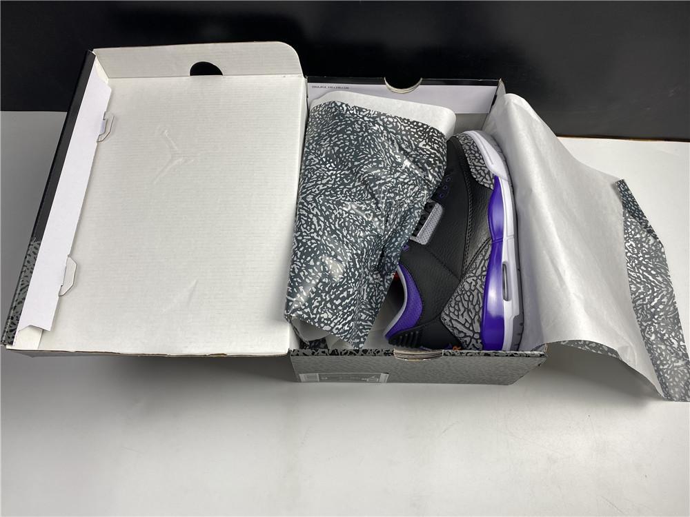 AJ 3 Retro Black Court Purple Shoes Sneakers - nk0000817 image 11