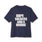 Graphic Print Unisex Oversized Boxy Tee - POD0036 - Navy, S image