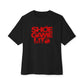 Graphic Print Unisex Oversized Boxy Tee - POD0040 - Black, 3XL image