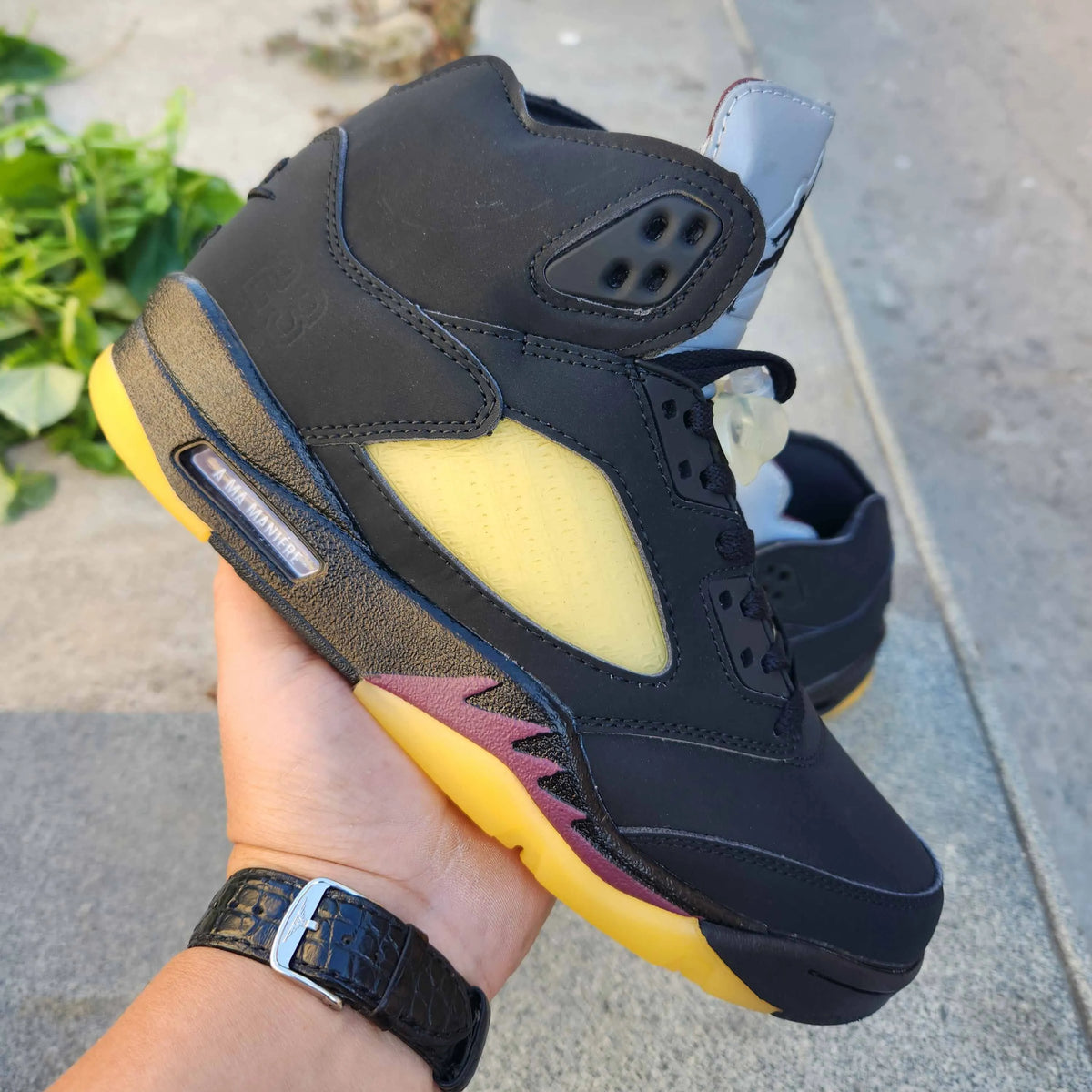 A Ma Maniére x AJ 5 Black/Burgundy Crush - nk0003196 image 6