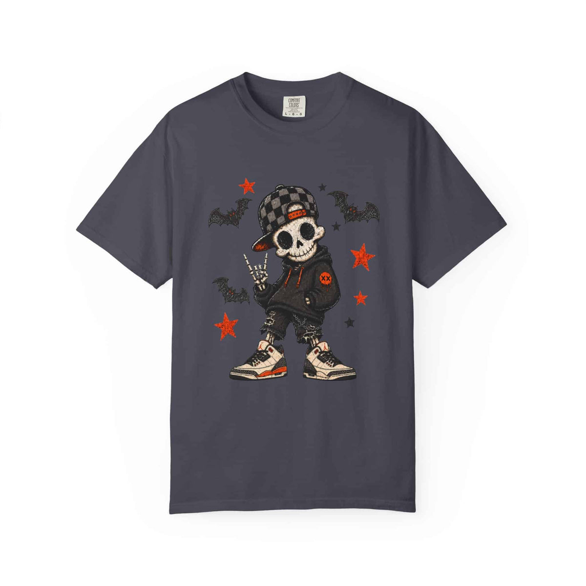 Boy Skeleton Halloween Unisex Garment-Dyed T-shirt image