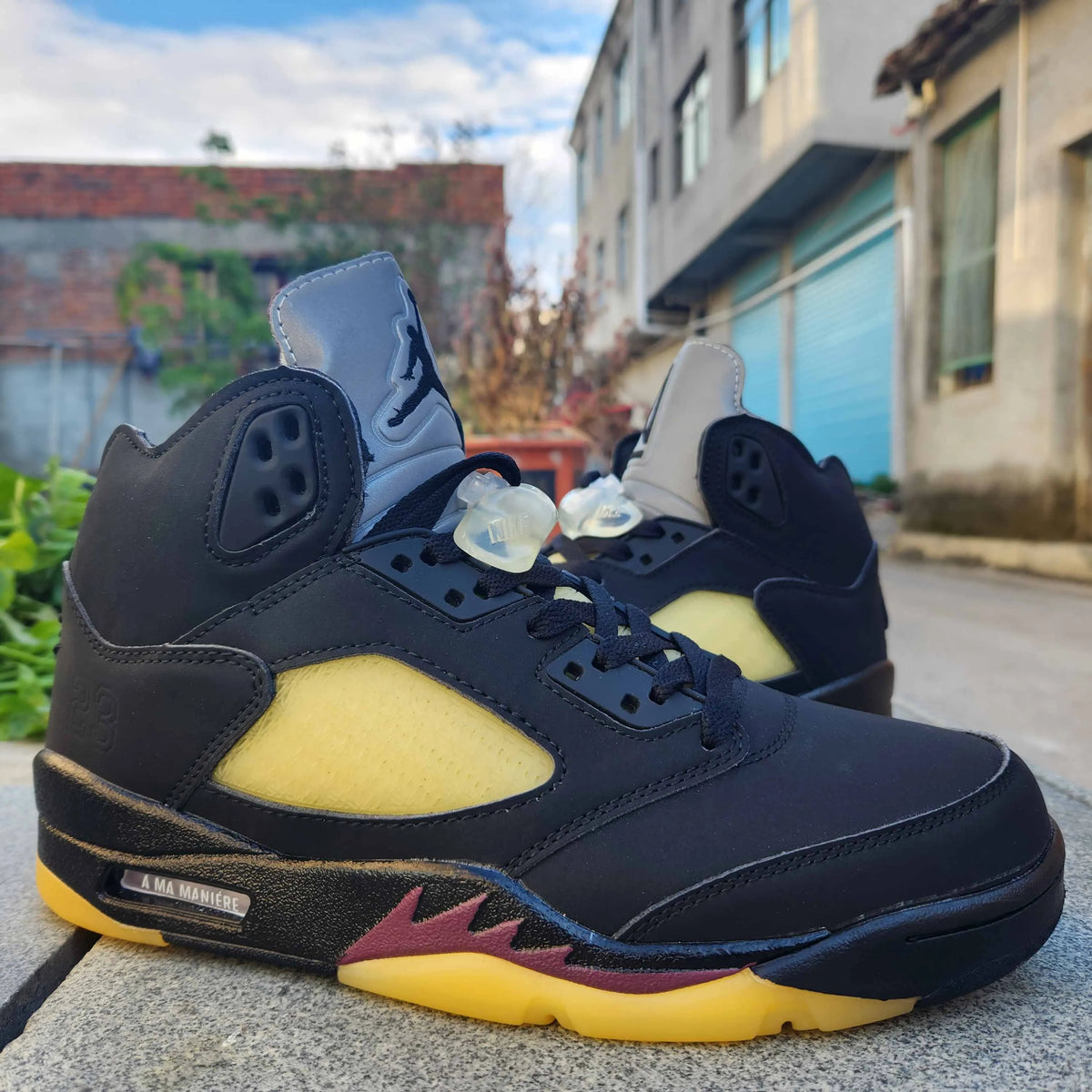 A Ma Maniére x AJ 5 Black/Burgundy Crush - nk0003196 image 7
