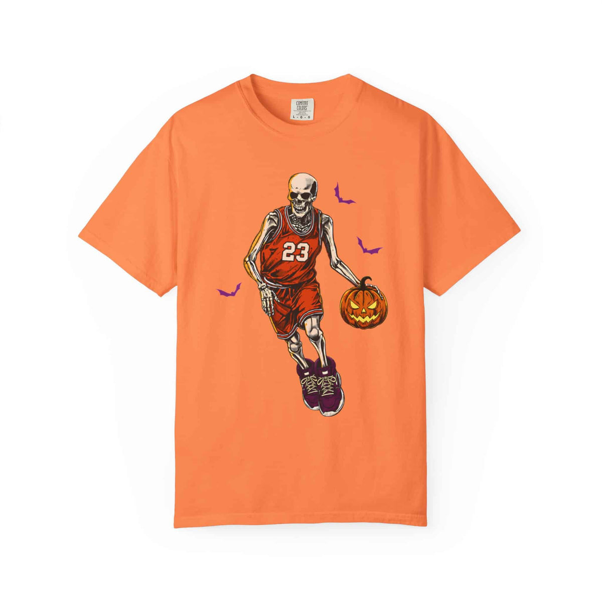 Halloween Basketball Unisex Garment-Dyed T-shirt image 6
