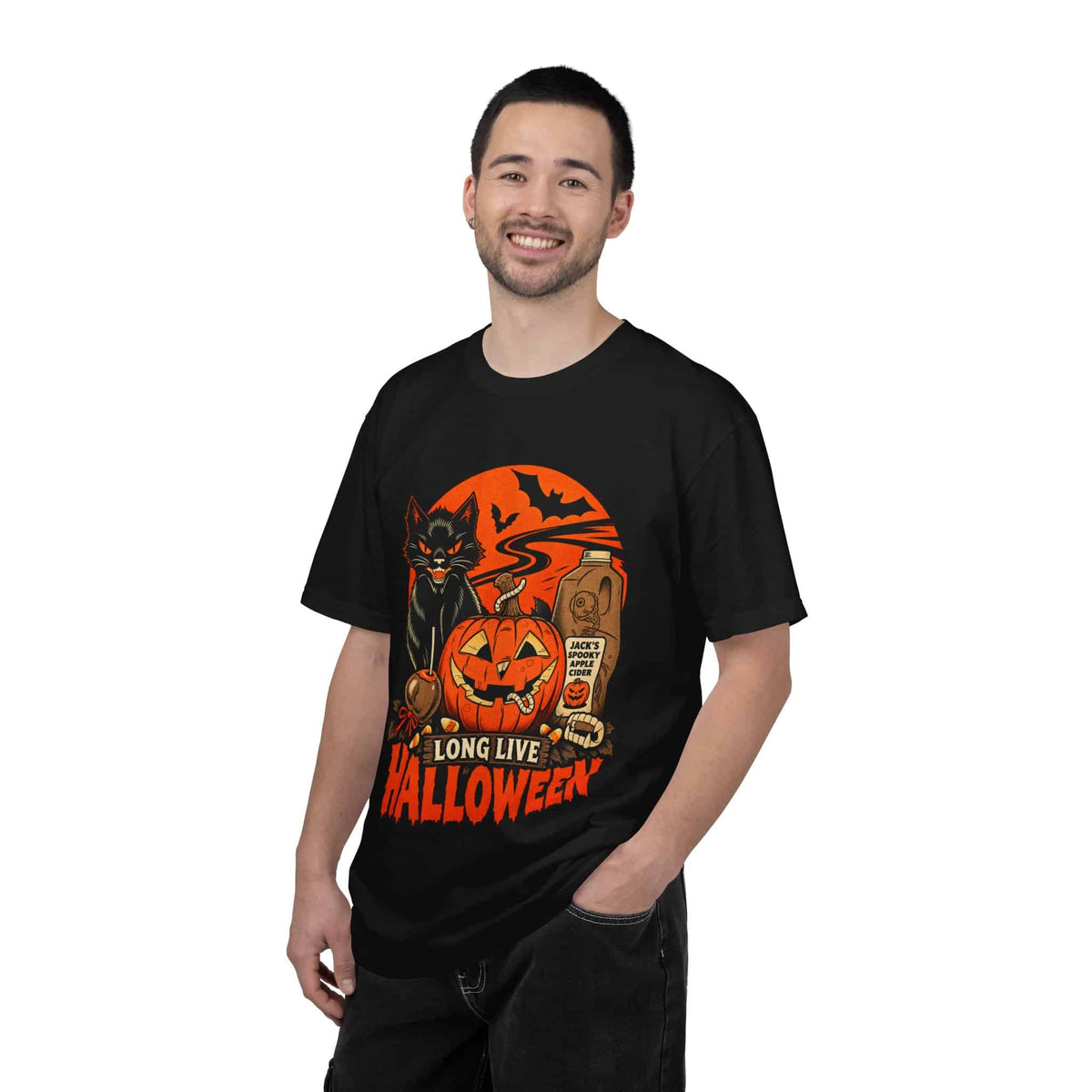 Midnight Cat Unisex Garment-Dyed T-shirt image 9