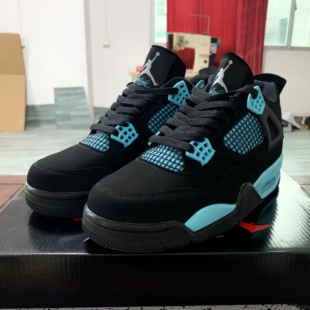 AJ 4 Black Cyan Shoes Sneakers - nk0004727 image 3