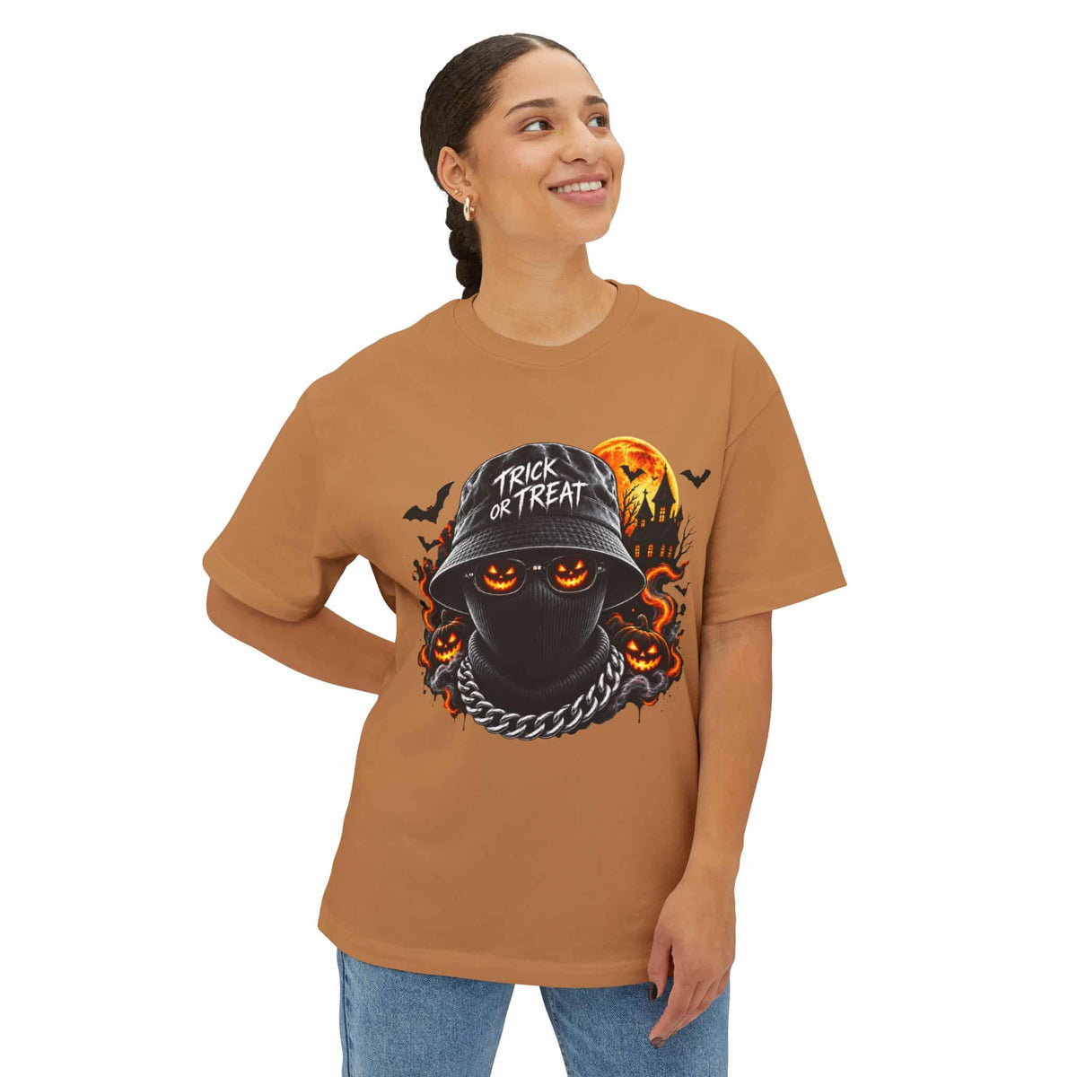Spooky Streetwear Masked Unisex Oversized Boxy Tee image 17
