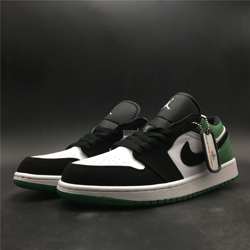 AJ 1 Low White Black Mystic Green Shoes Sneakers - nk0000303 image 5