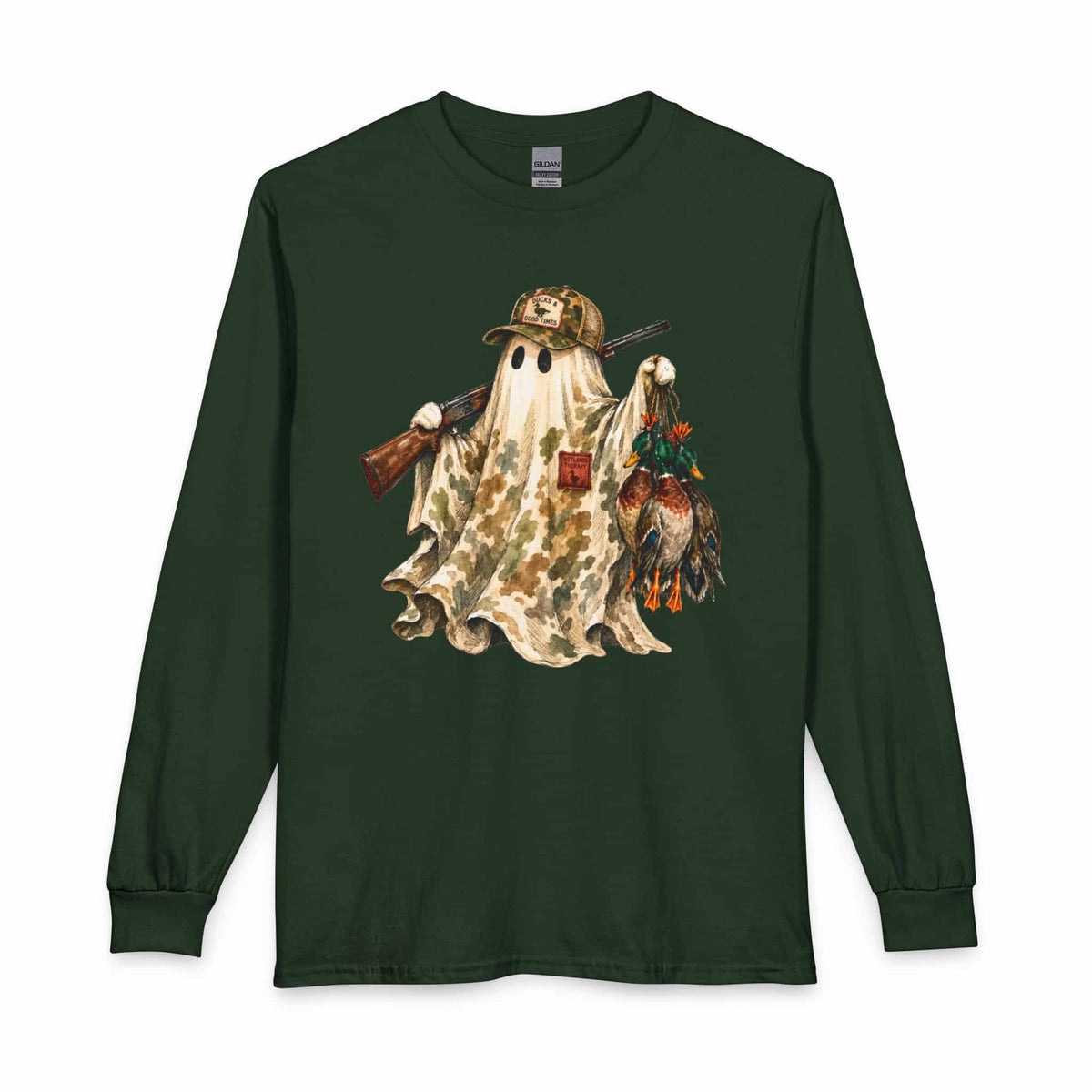 Hunting Season Spooky Camo Mallards Long Sleeve T-Shirt image
