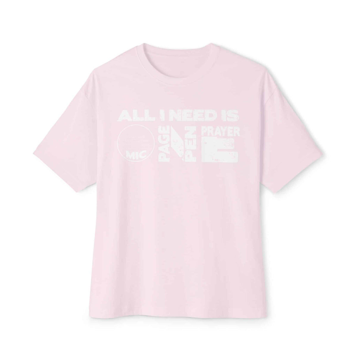 ALL_I_NEED_IS Unisex Oversized Boxy Tee - Soft Pink, 3XL image