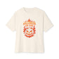 Halloween on Fire Unisex Oversized Boxy Tee - Natural, XS image