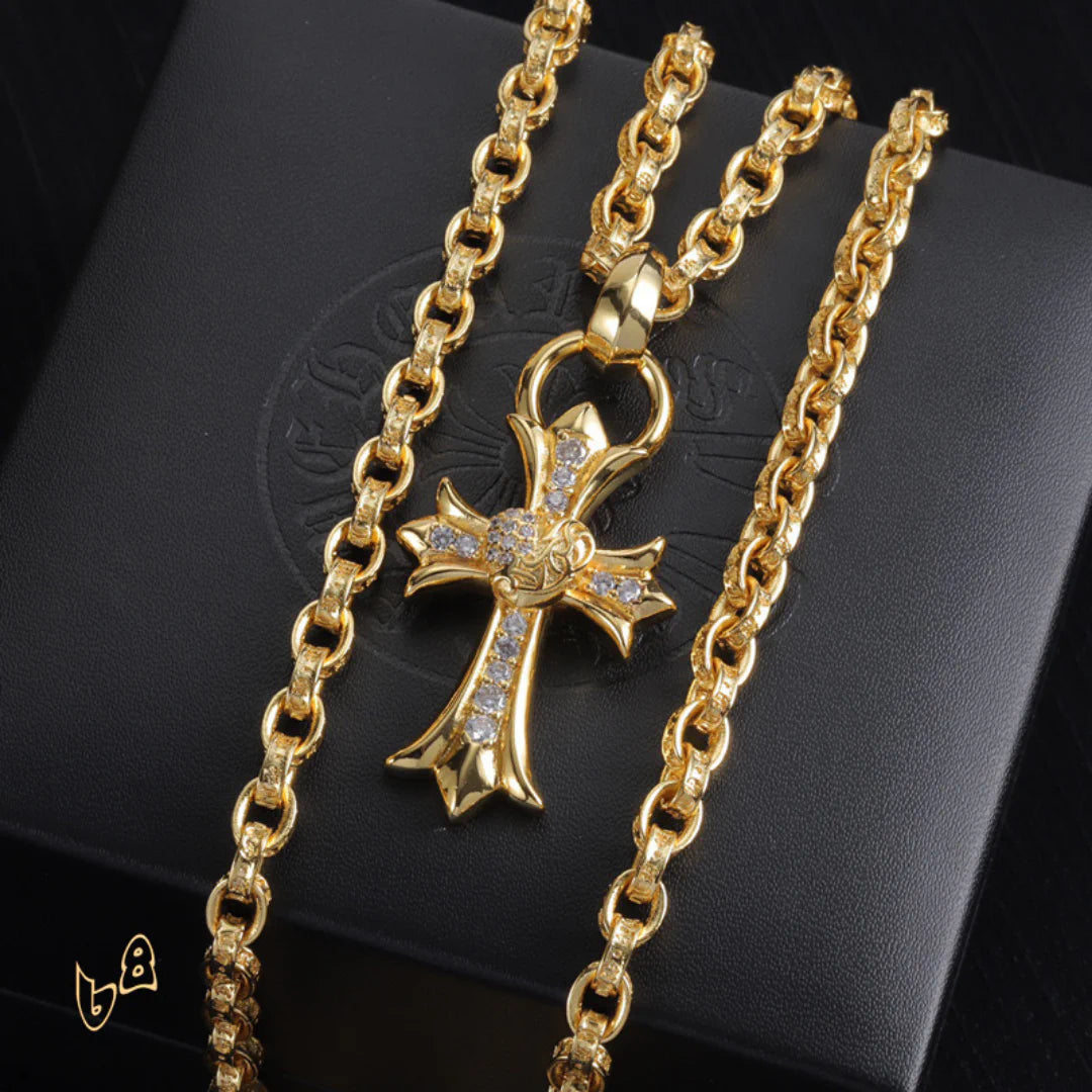 CH Cross Pendant Necklace - CH0047 - White image