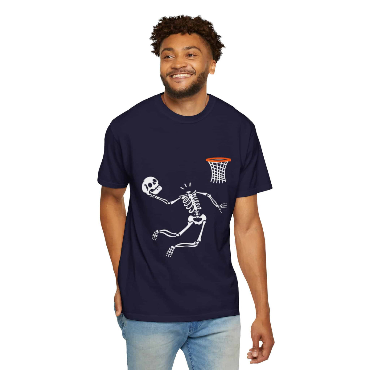 Halloween Basketball Skeleton Unisex Garment-Dyed T-shirt image 118