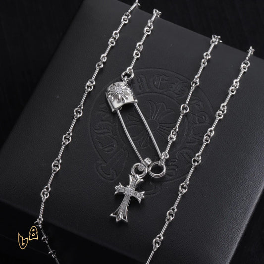 CH Pin & Cross Pendant Necklace - CH0041 image 0