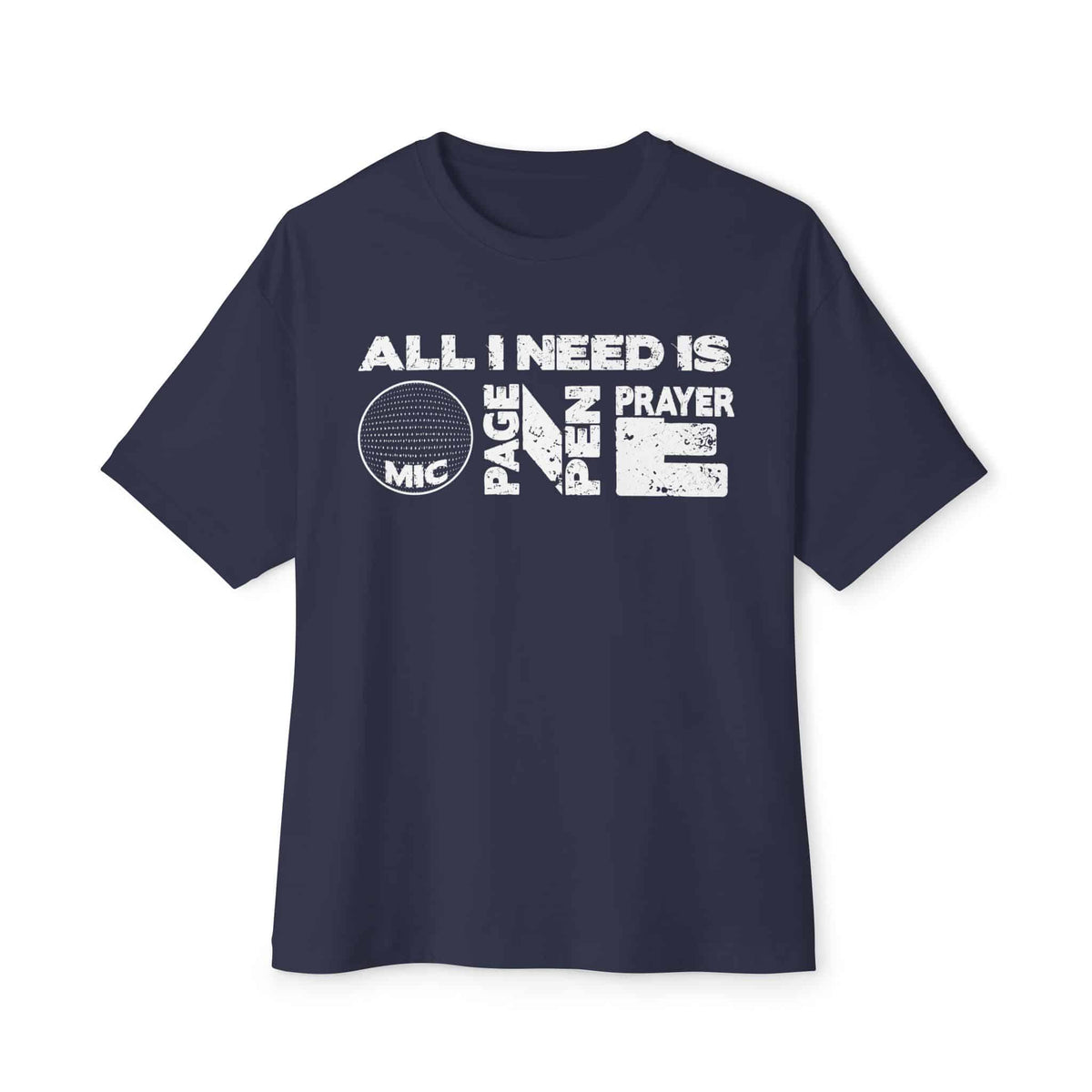 ALL_I_NEED_IS Unisex Oversized Boxy Tee - Navy, XL image