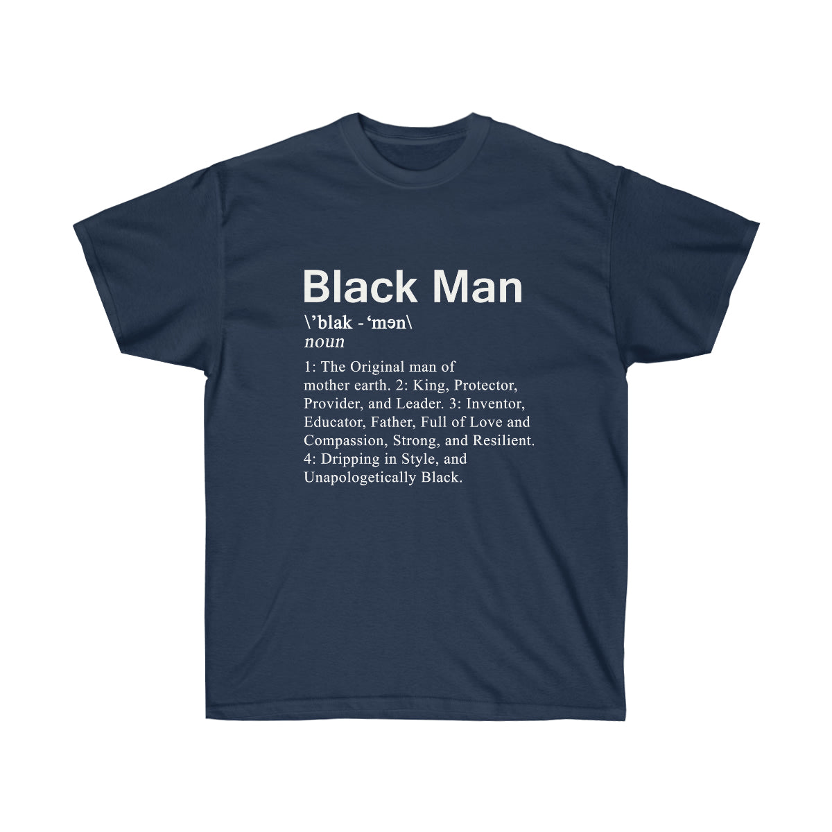 Black Men Definition Men T-Shirt - Navy, L image