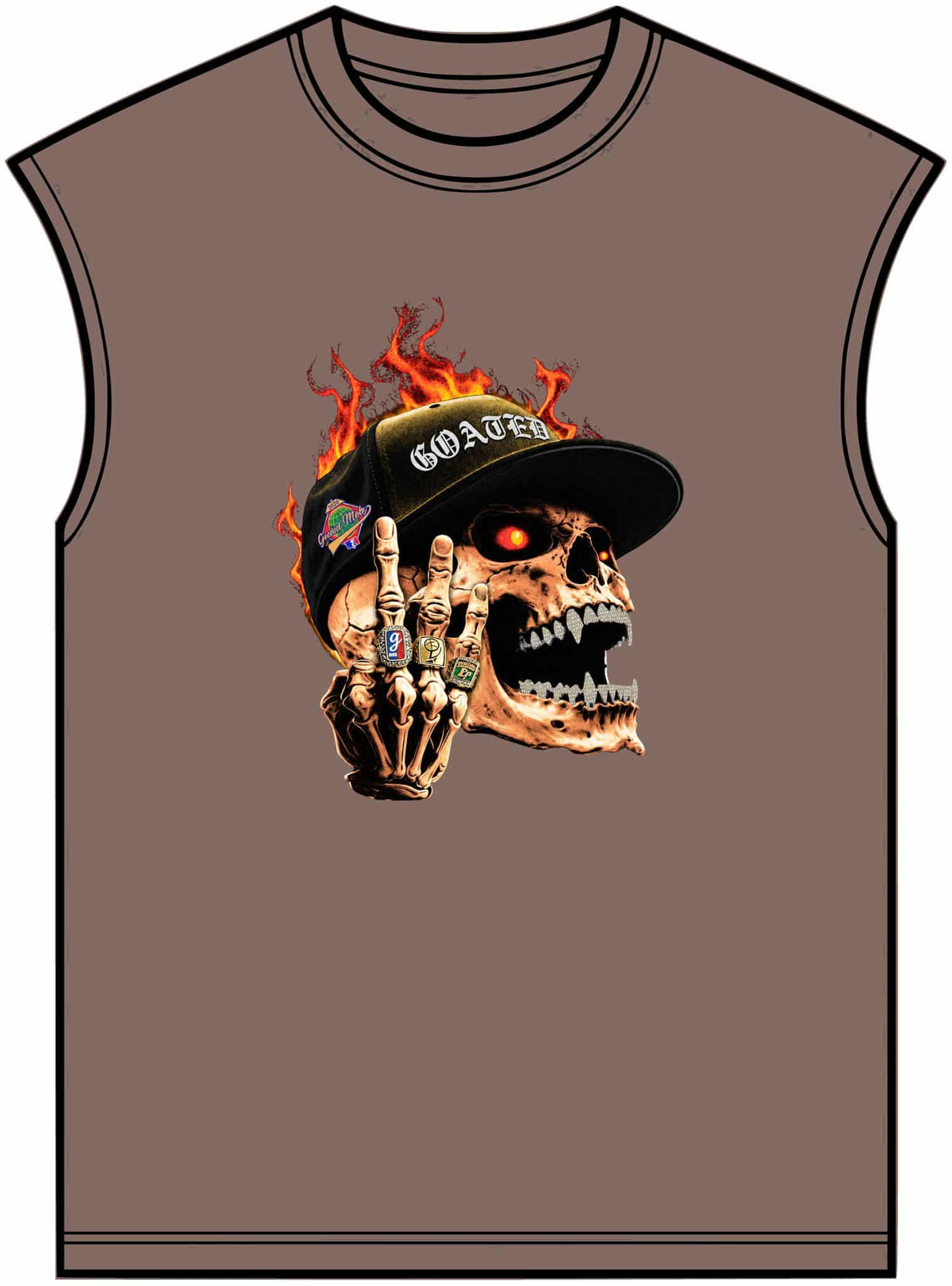 GOATED Skull Unisex Garment-Dyed Muscle Tee image 8