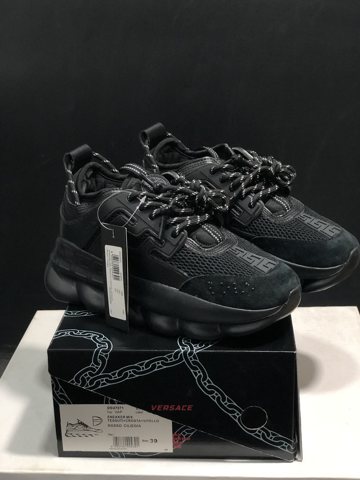Chain Reaction Full Black Shoes Sneakers - ve0000051 image 7