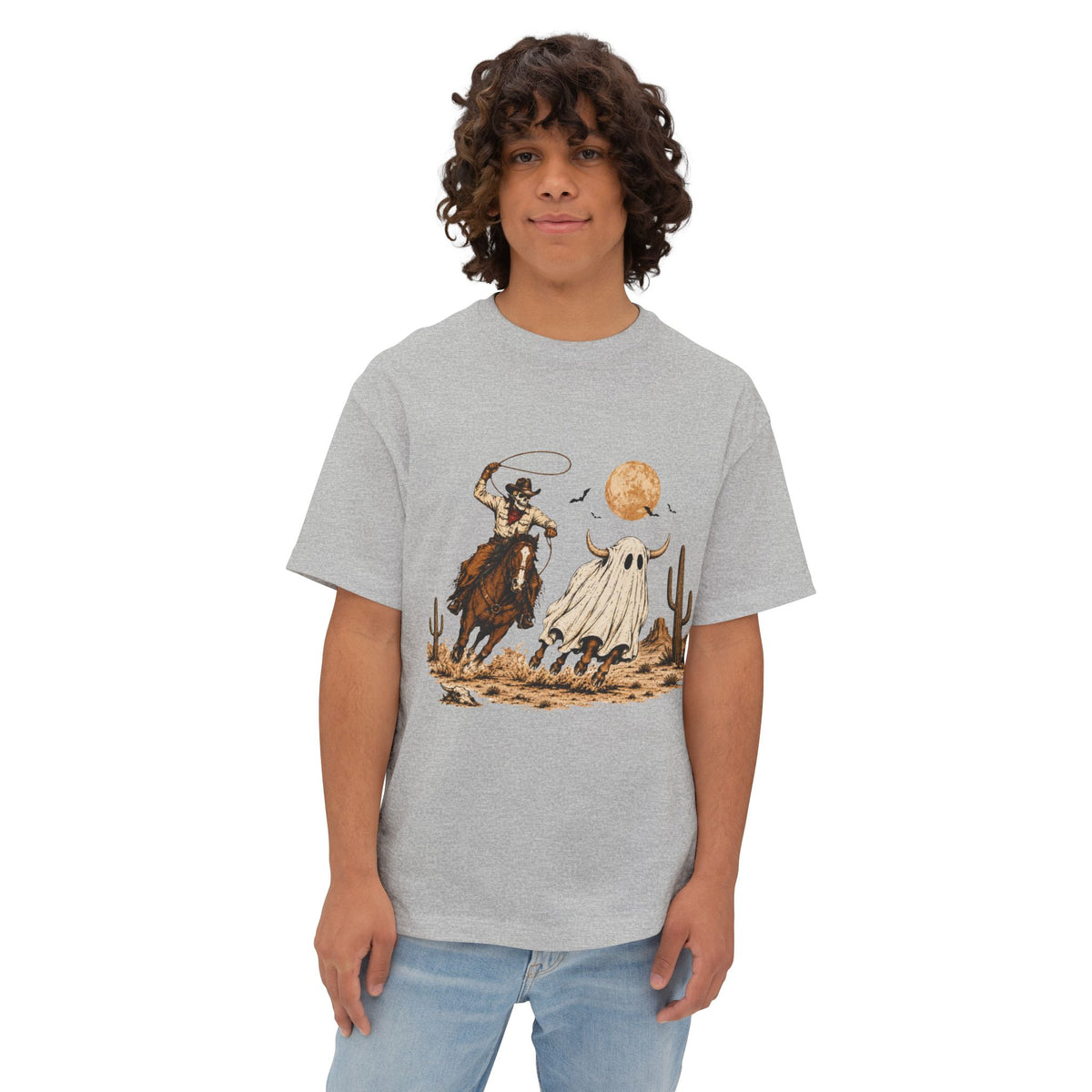 Halloween Cowboy Unisex Oversized Boxy Tee image 50
