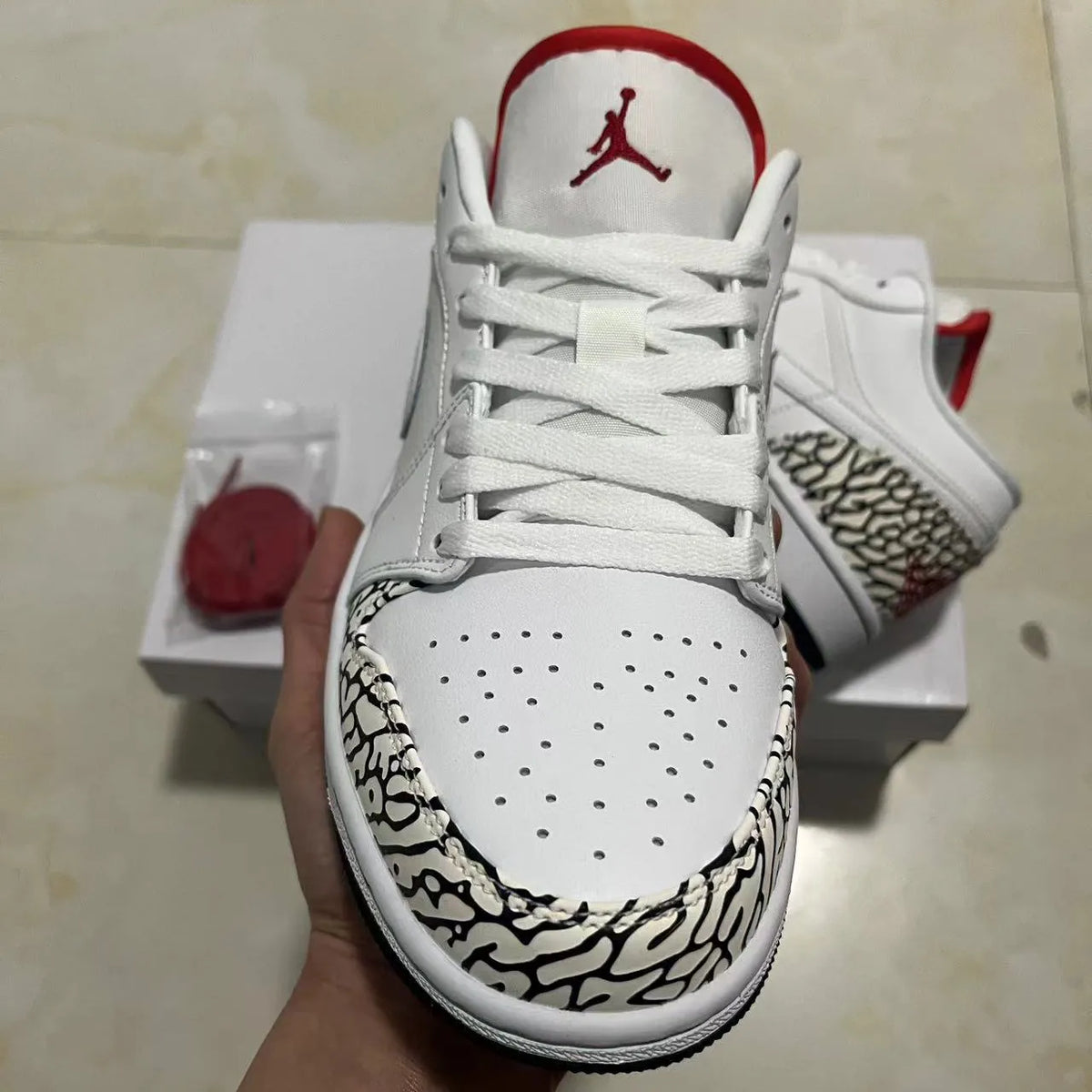 AJ 1 Phat Low Cement Grey Shoes Sneakers - nk0003694 image 3
