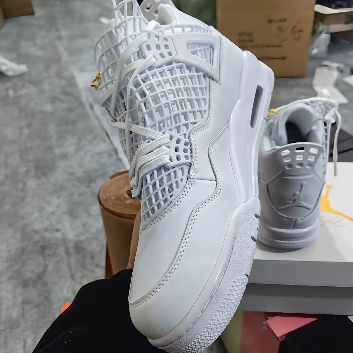[Premium] AJ 4 NET White Shoes Sneakers – nk0003908 image 8