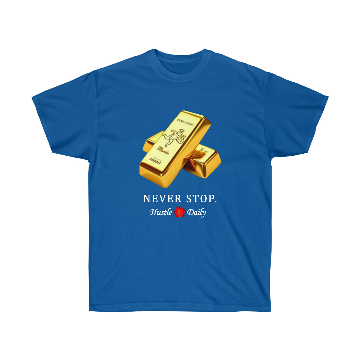 Rap Never Stop Hustle Daily Men T-Shirt - Royal, L image