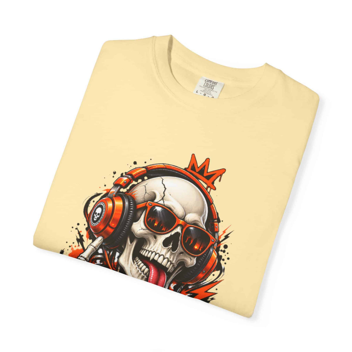Neon Skull DJ Unisex Garment-Dyed T-shirt image 36