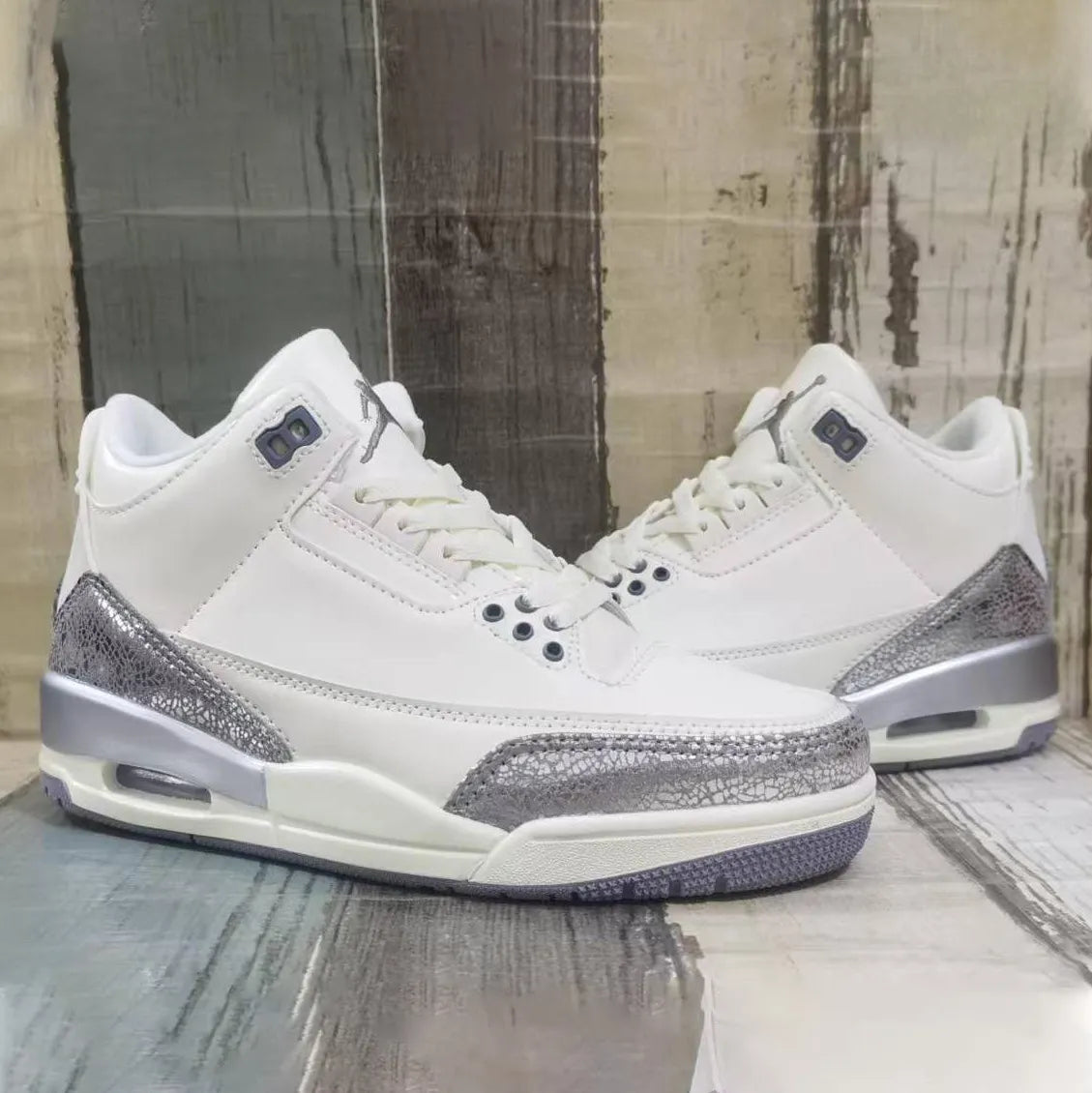 AJ 3 Sail/Metallic Silver Shoes Sneakers – nk0004372 image 7