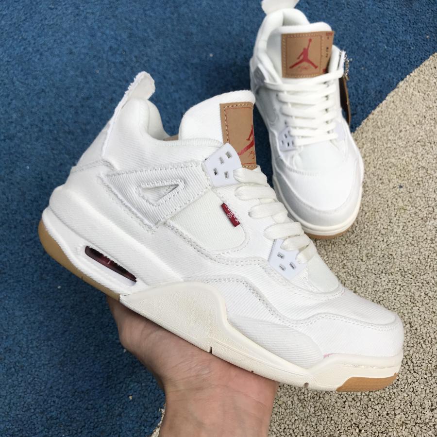 AJ 4 Retro Levi's White (Levi's Tag) Shoes Sneakers - nk0000657 image 4