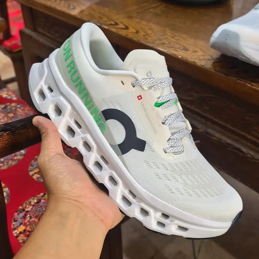 On Running Cloudmonster 3 Ivory / Ivory (White/Green) Shoes Sneakers - nk0005613 image 3