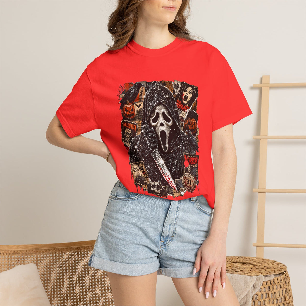 Halloween Horror Unisex Garment-Dyed T-shirt image 94
