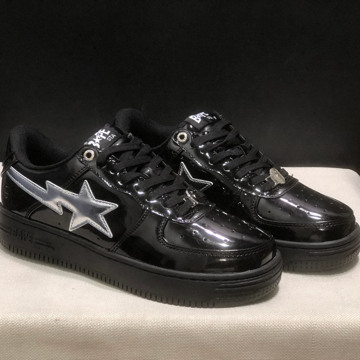 A Bathing Ape Bape Sta #2 Black White Shoes Sneakers - nk0005520 image 4