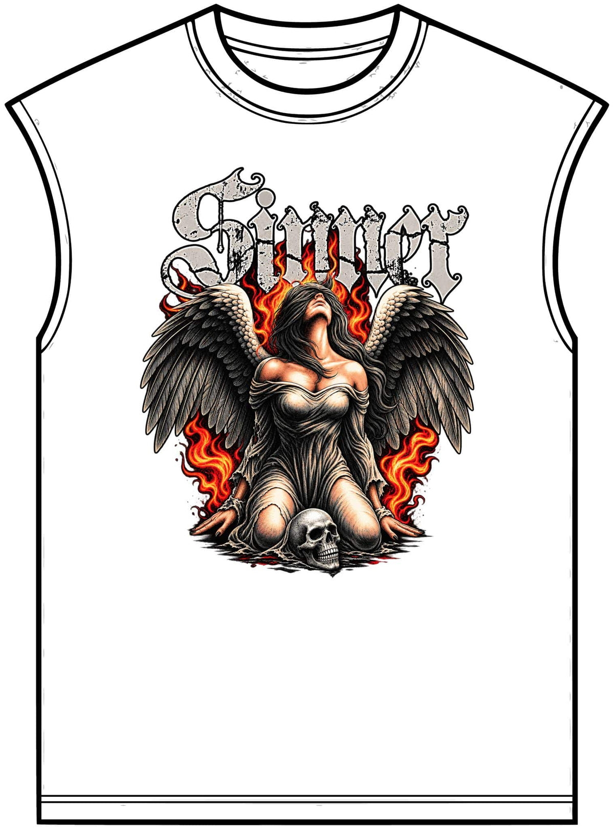 Sinner’s Flame Unisex Garment-Dyed Muscle Tee image 4