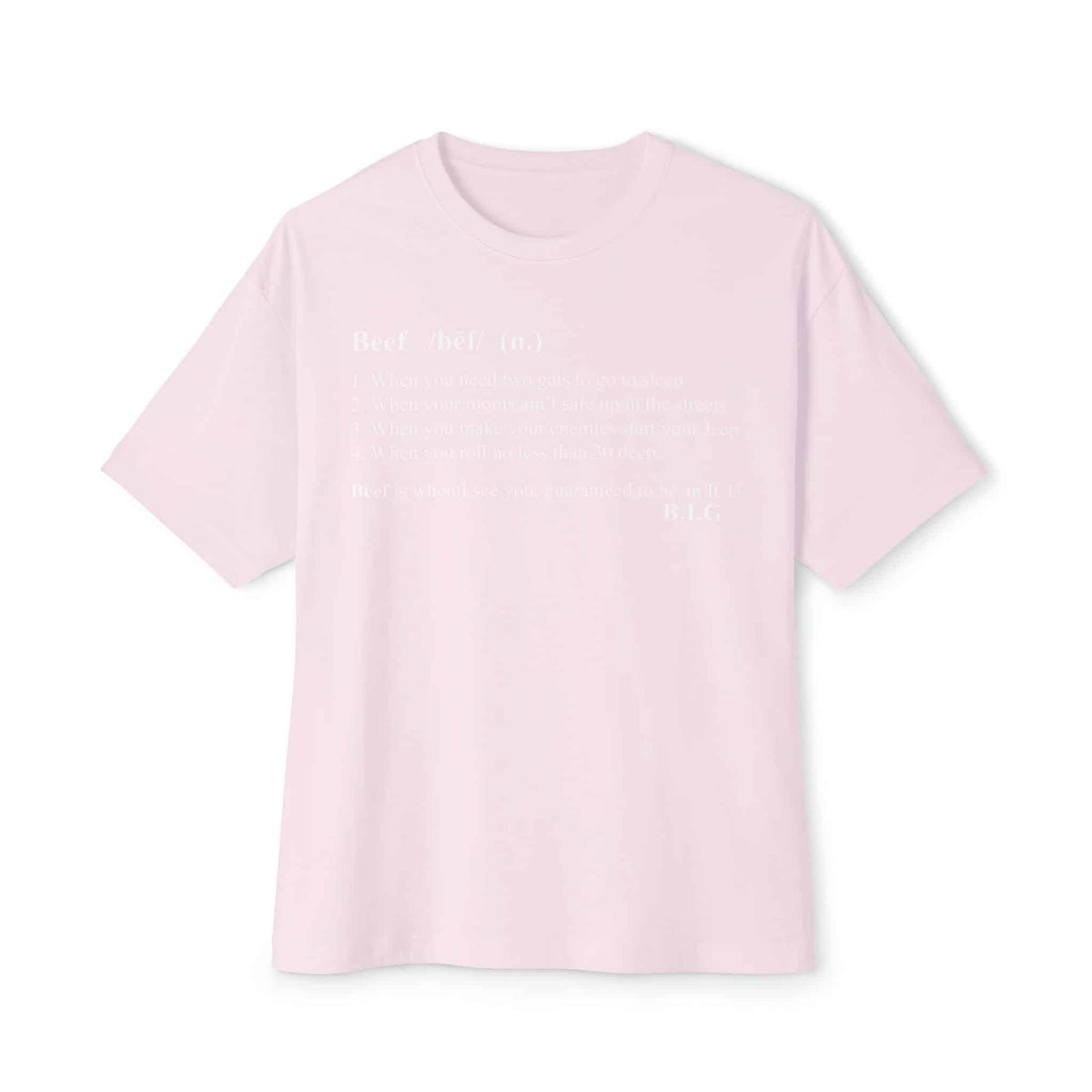 Beef Definition Unisex Oversized Boxy Tee - Soft Pink, XL image