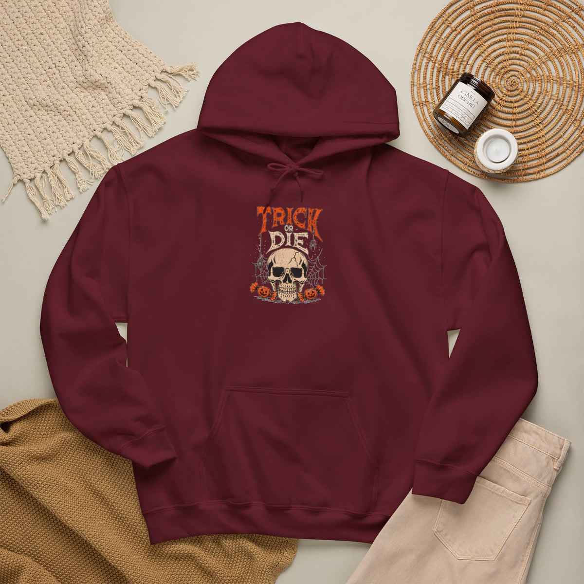 TRICK OR DIE Hooded Sweatshirt image 80