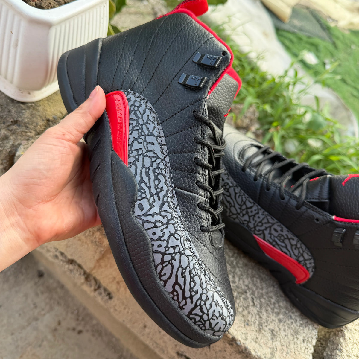 AJ 12 "Elephant Print" Bred Concept Shoes Sneakers - nk0005318 image 5