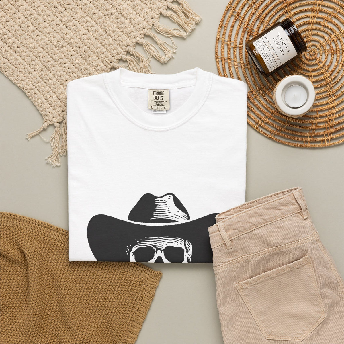Outlaw Skull Unisex Garment-Dyed T-shirt image 3