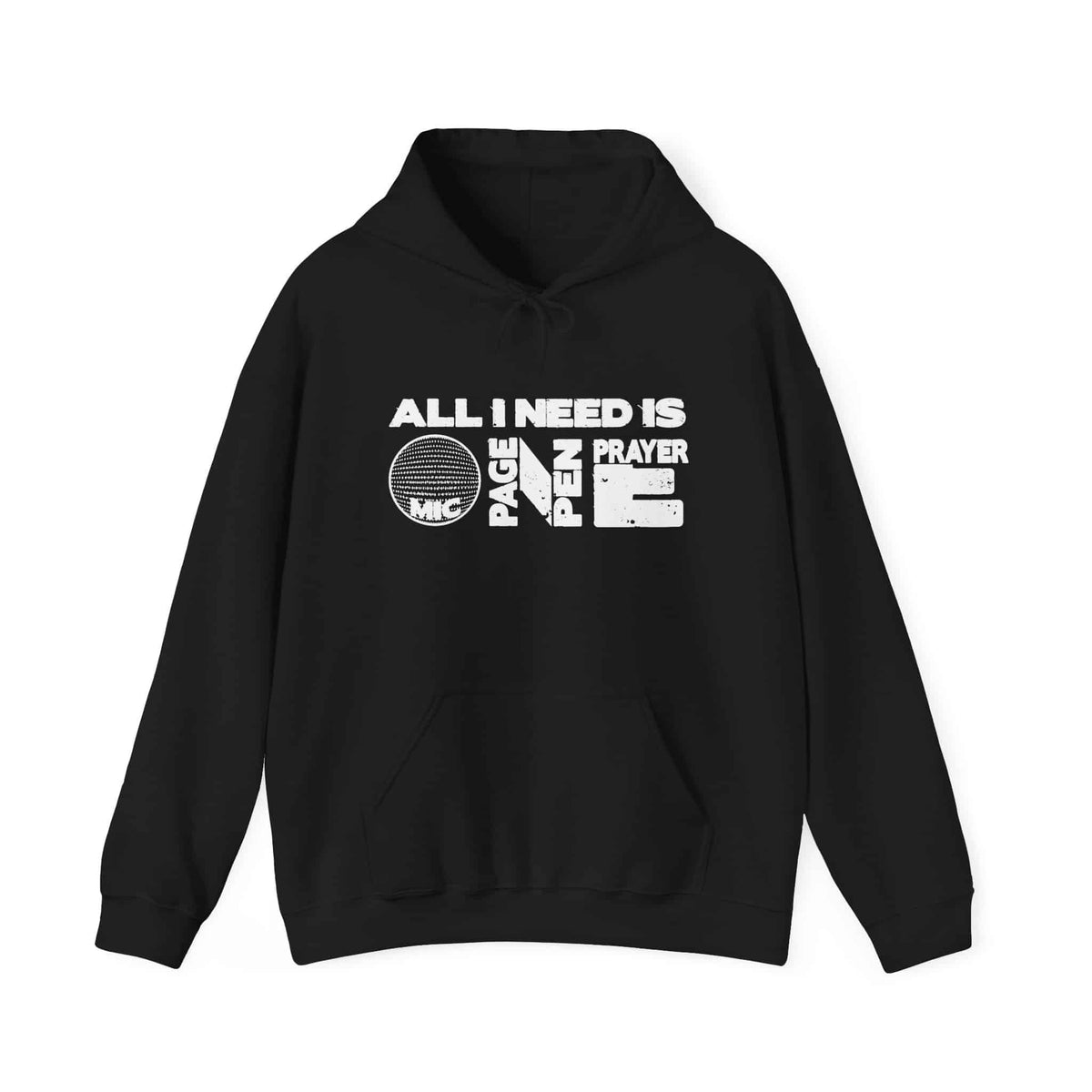 ALL_I_NEED_IS Hooded Sweatshirt - 5XL, Black image