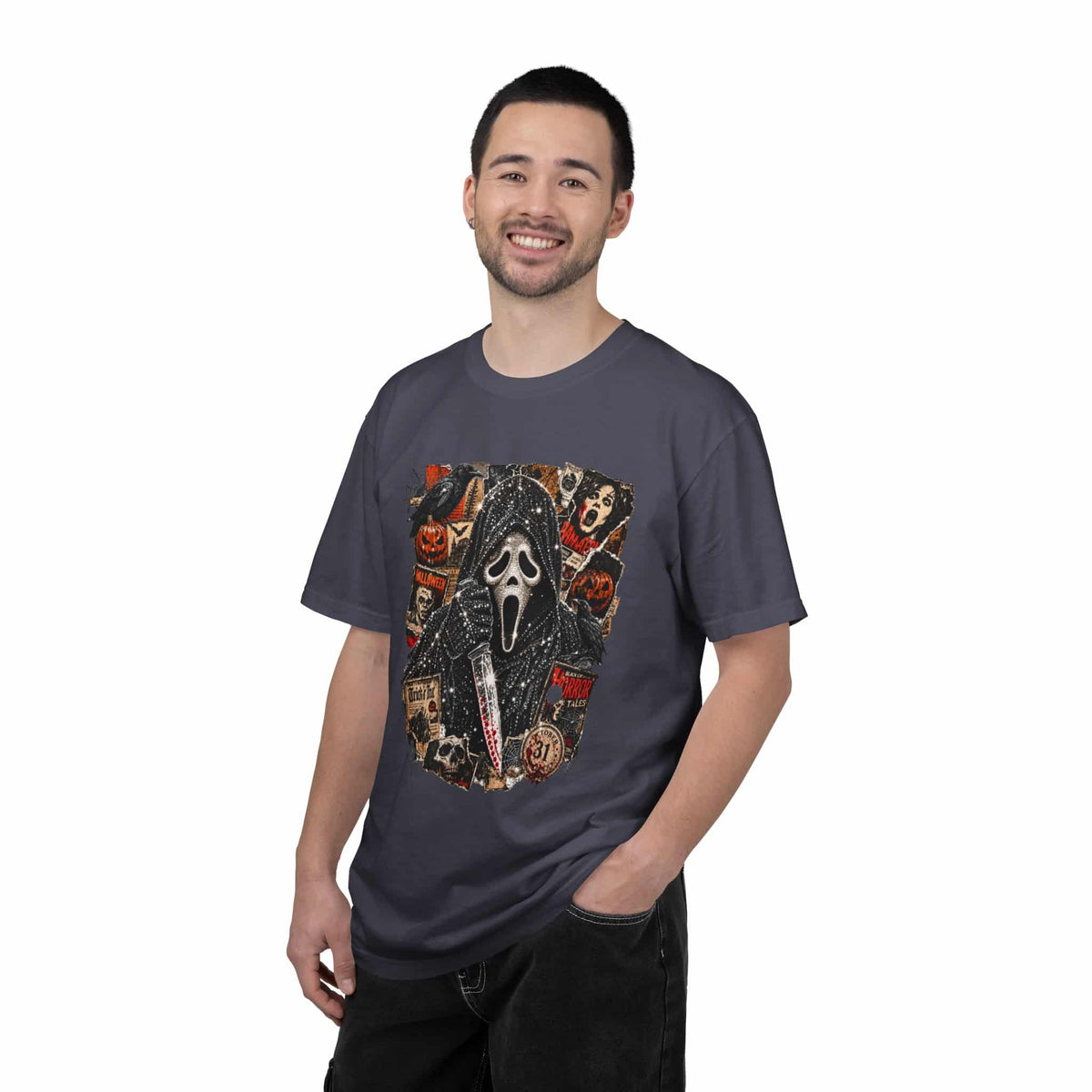 Halloween Horror Unisex Garment-Dyed T-shirt image 136
