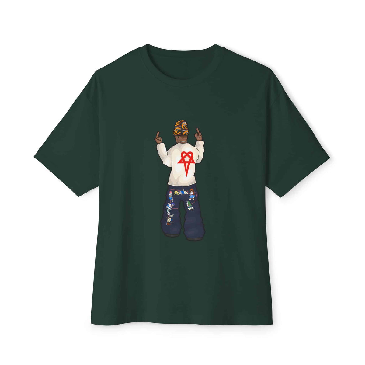 Rebel Attitude Unisex Oversized Boxy Tee - Forest, L image