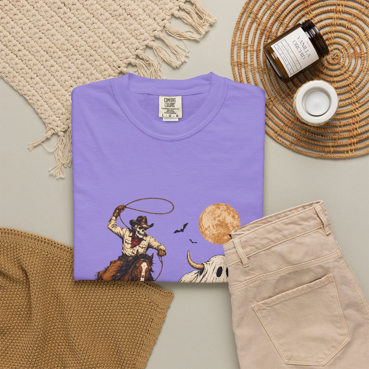 Halloween Basketball Skeleton Unisex Garment-Dyed T-shirt image 77