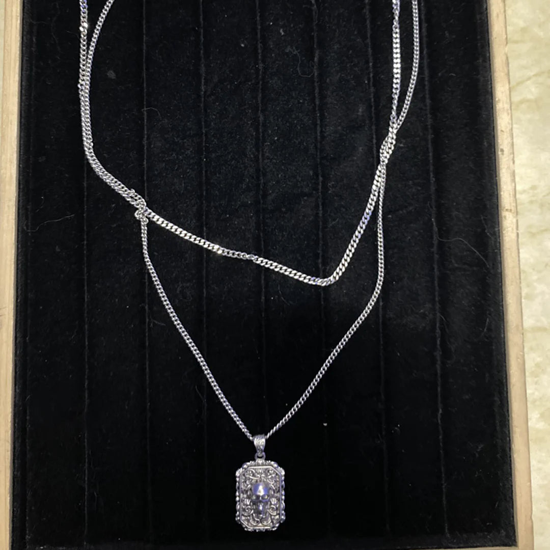 McQueen Engraved Skull Necklace - MC0005 image 1