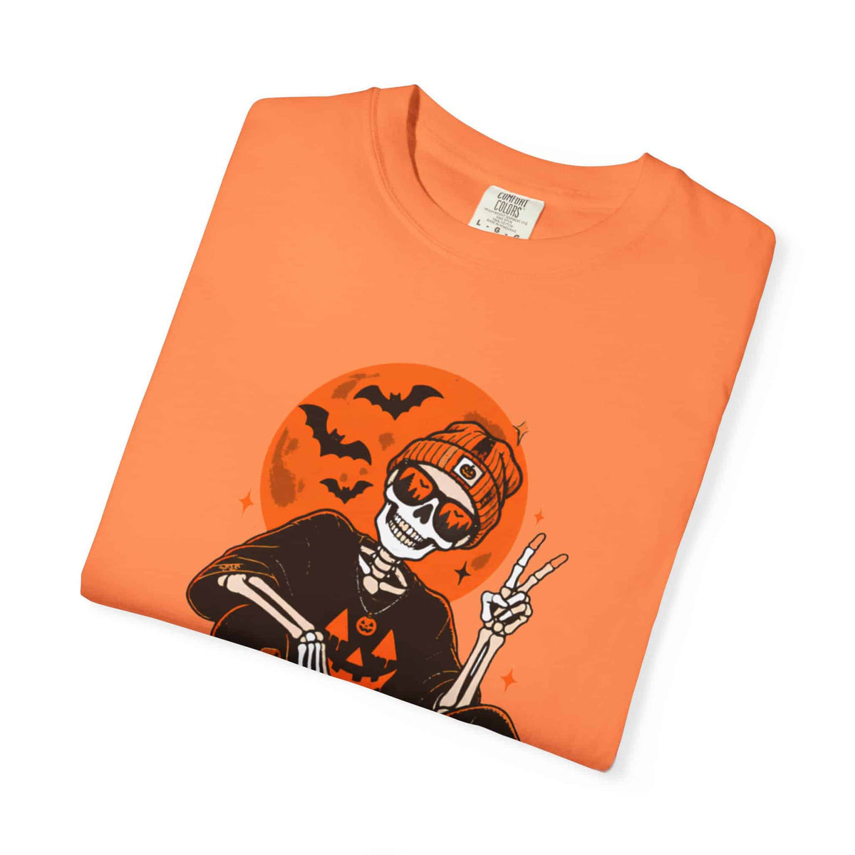 Retro Skater Skeleton Halloween Unisex Garment-Dyed T-shirt image 8