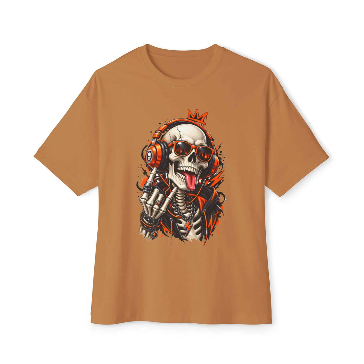 Neon Skull DJ Unisex Oversized Boxy Tee image 25