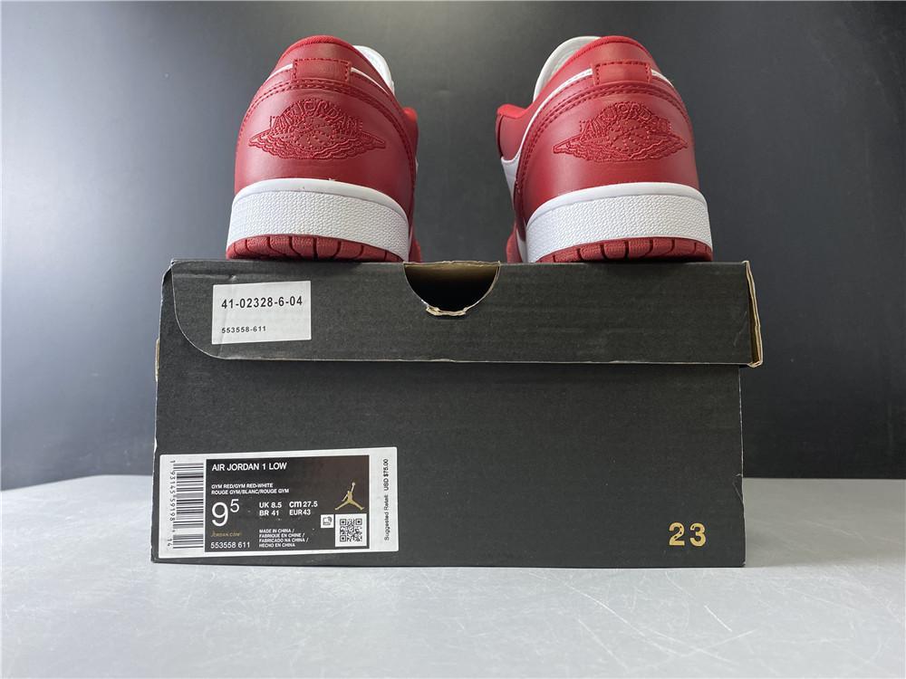 AJ 1 Low Gym Red White Shoes Sneakers - nk0000748 image 7